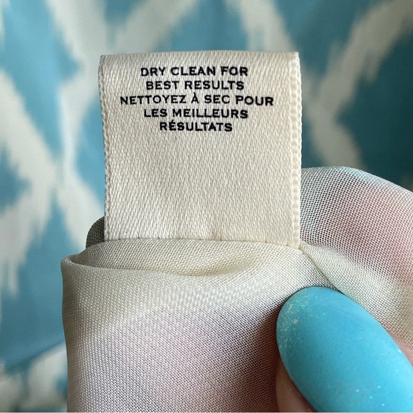 Anthropologie Silk Mini Dress 1960’s Twisted Straps blue beige - Picture 8 of 11